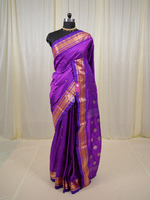 Pure Silk Handloom Lotus Pallu Paithani