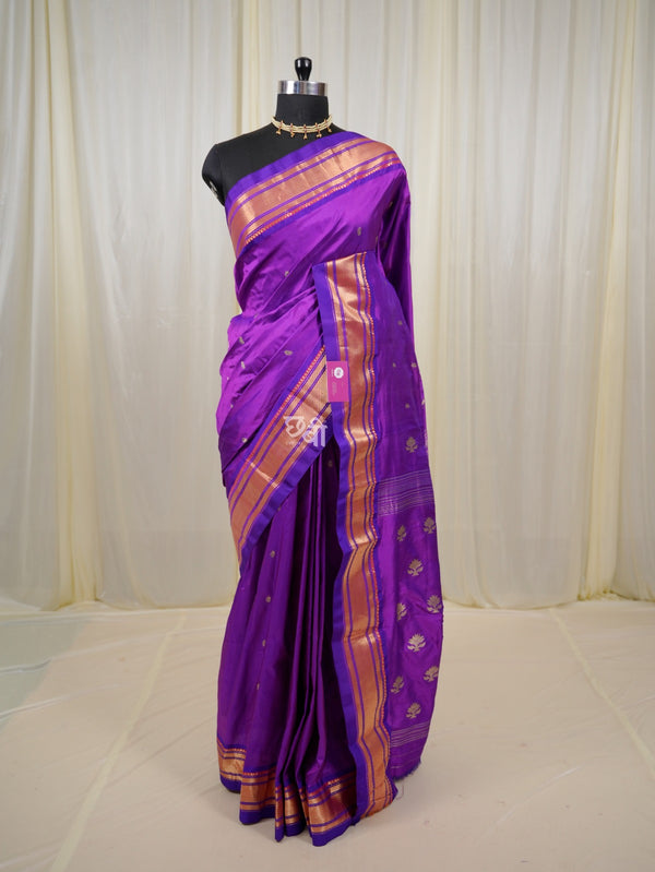 Pure Silk Handloom Lotus Pallu Paithani
