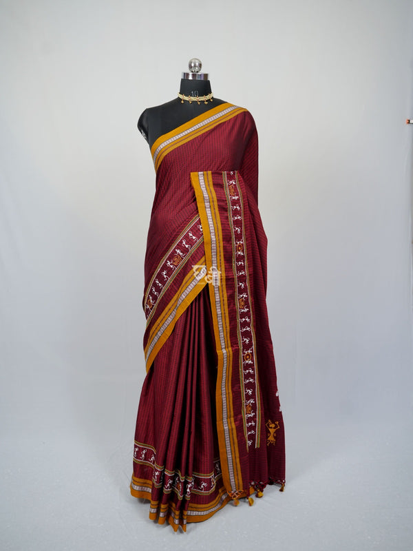 Warli Embroidery Khun Saree