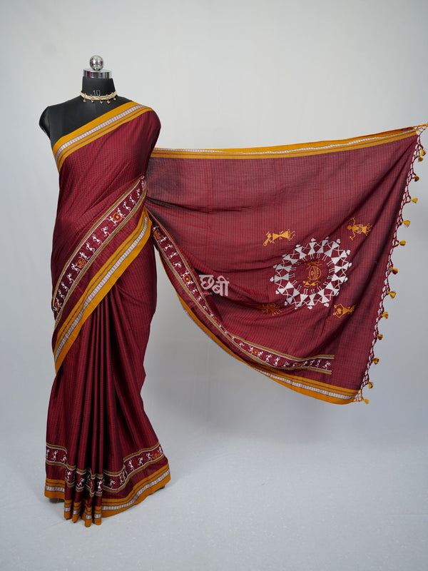 Warli Embroidery Khun Saree