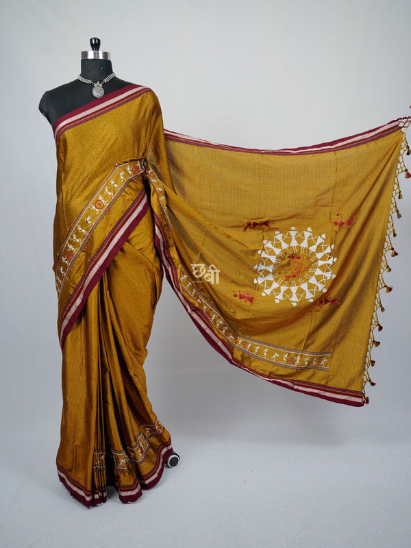 Warli Embroidery Khun Saree