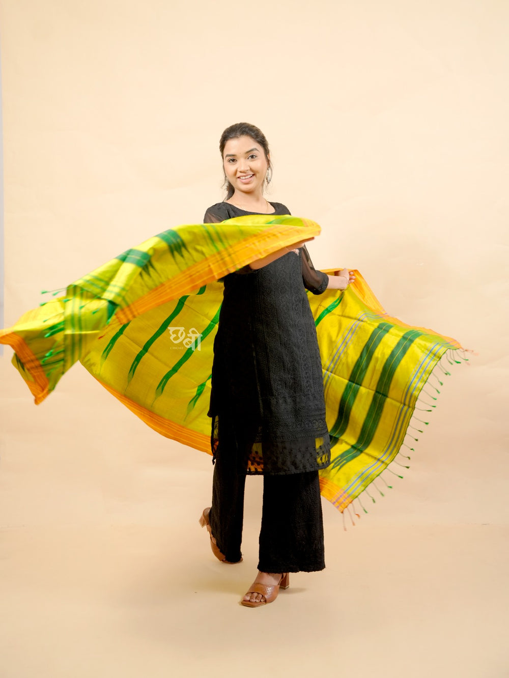 Pure Handloom Silk Ilkal Dupatta