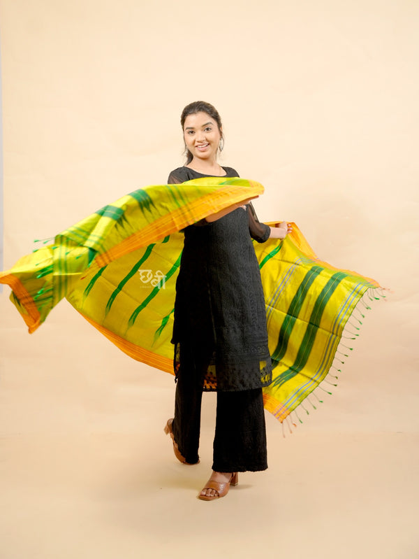 Pure Handloom Silk Ilkal Dupatta